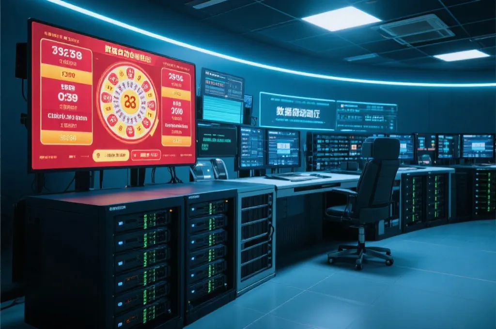 开奖数据后台自动化处理,屏幕上显示数据流动